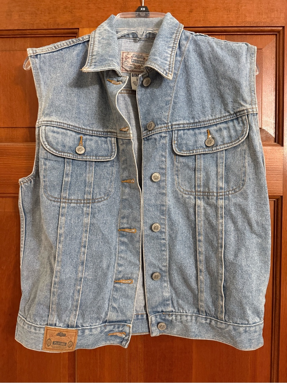 Vintage Light Blue Denim Vest, sz Med